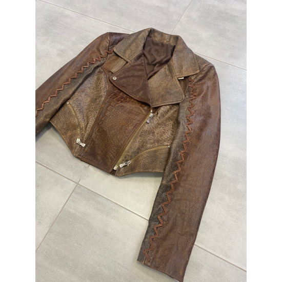 90s RARE Edition Vintage Crocodile Leather Jacket