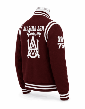 Alabama A&M University Burgundy Style Varsity Jacket - Unisex