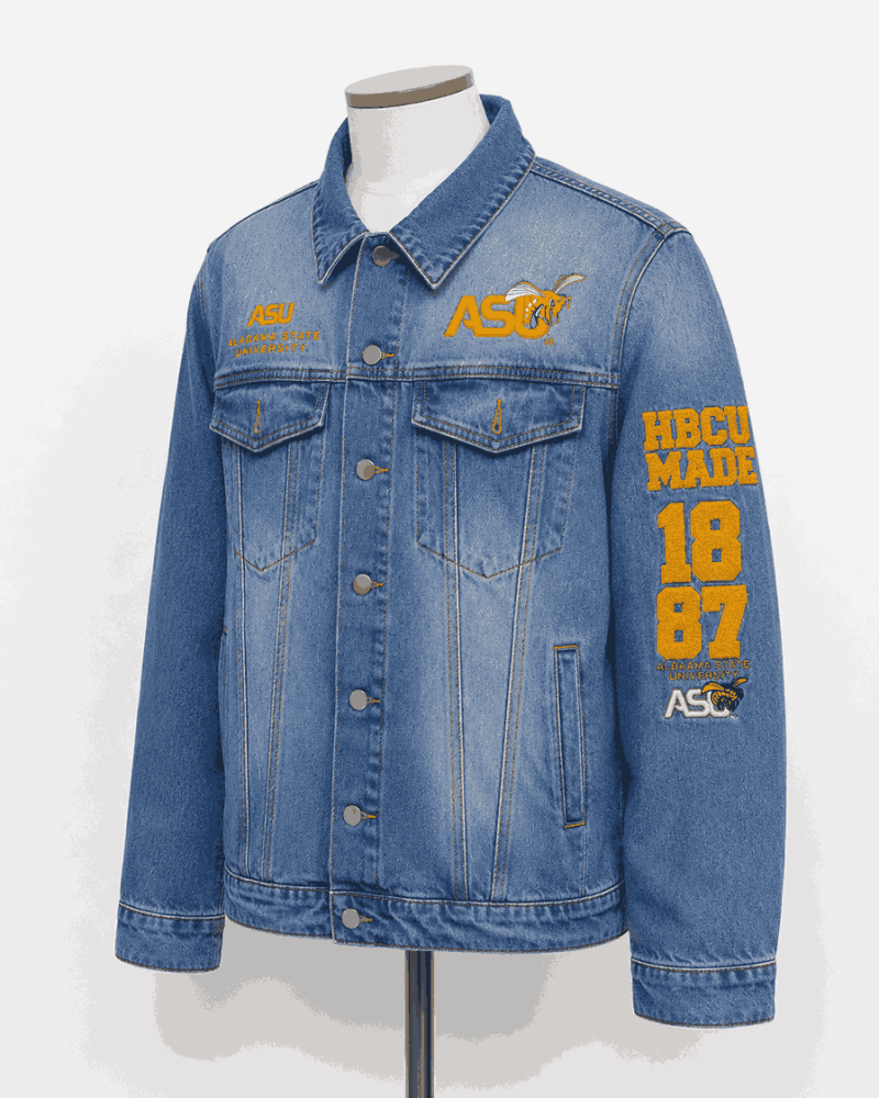 Alabama State University Style Denim Jacket - Unisex