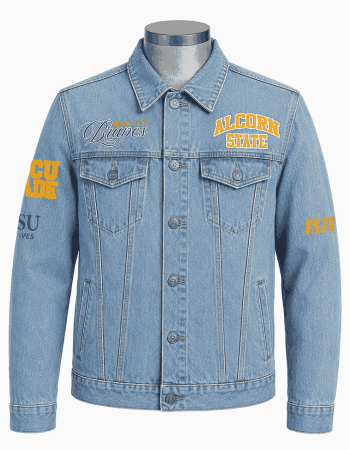 Alcorn State University Braves Style Denim Jacket - Unisex