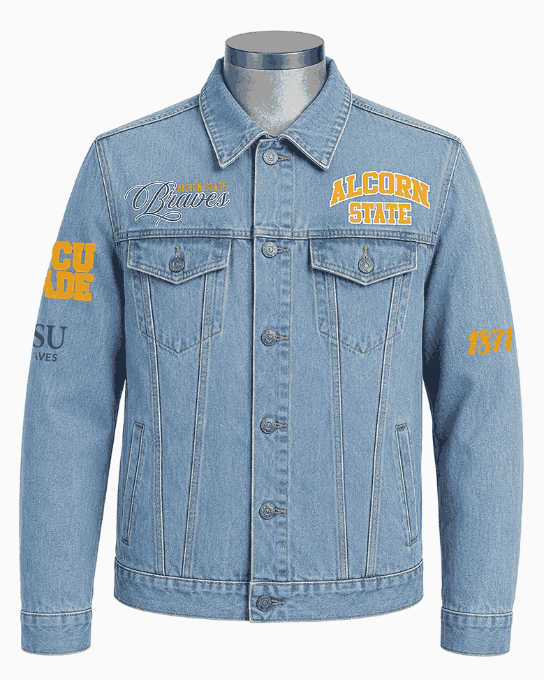 Alcorn State University Braves Style Denim Jacket - Unisex