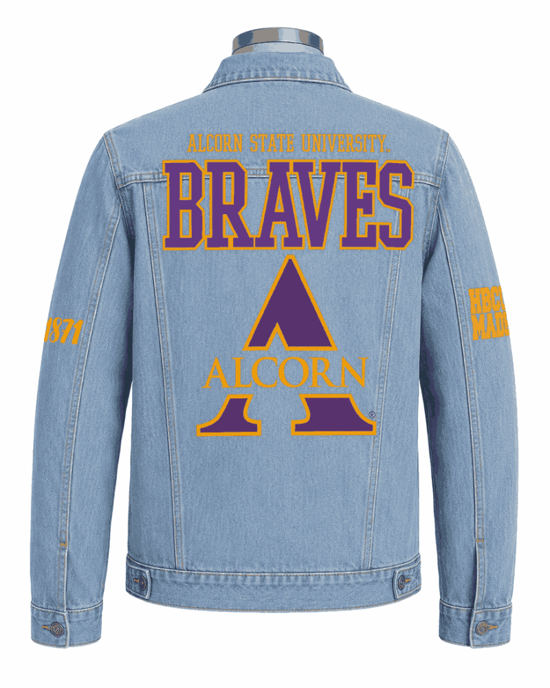 Alcorn State University Braves Style Denim Jacket - Unisex