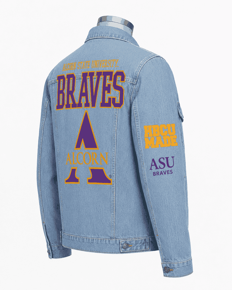 Alcorn State University Braves Style Denim Jacket - Unisex