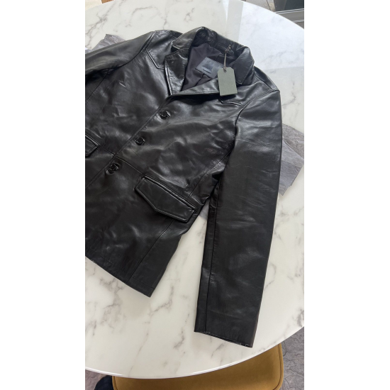 AllSaints Hunter Blazer Black Leather Jacket