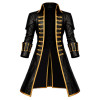 Men's Gothic Vampire Leather Coat with Gold Trim