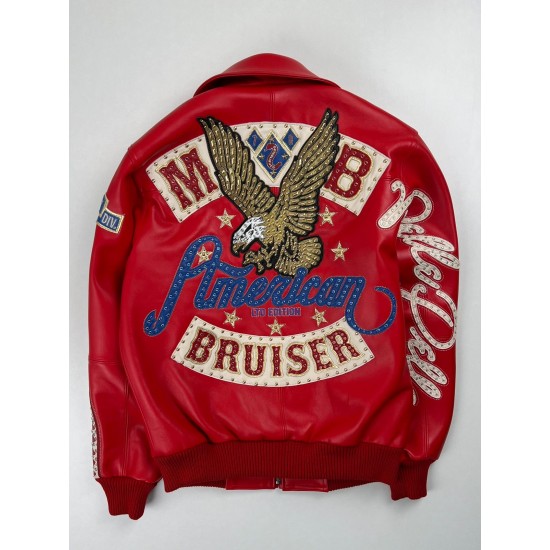 American Bruiser Red Leather Jacket