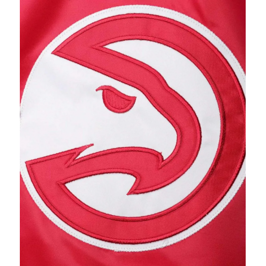 Atlanta Hawks Reliever Red Black Satin Raglan Full-Snap Jacket