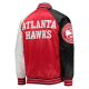 Atlanta Hawks Reliever Red Black Satin Raglan Full-Snap Jacket