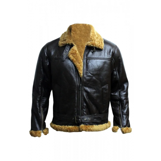 Aviator B3 Ginger Shearling Fly Sheep Bomber Leather Jacket