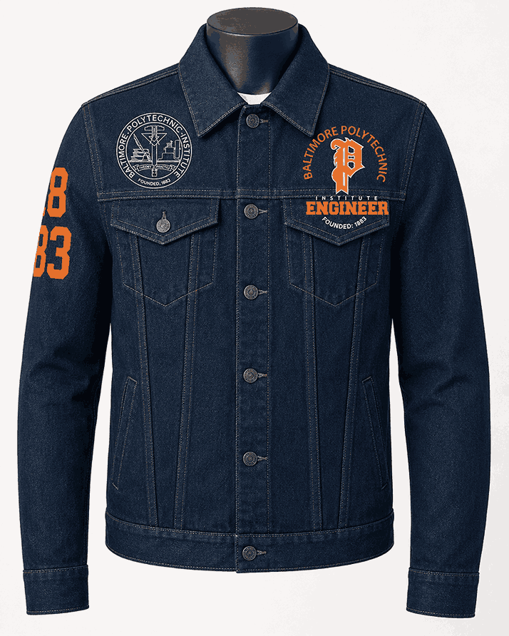 Baltimore Polytechnic Institute Style Denim Jacket - Unisex