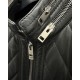 Black Striped Motorcycle Leather Jacket