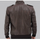 Brian Mens Bomber Dark Brown Leather Jacket