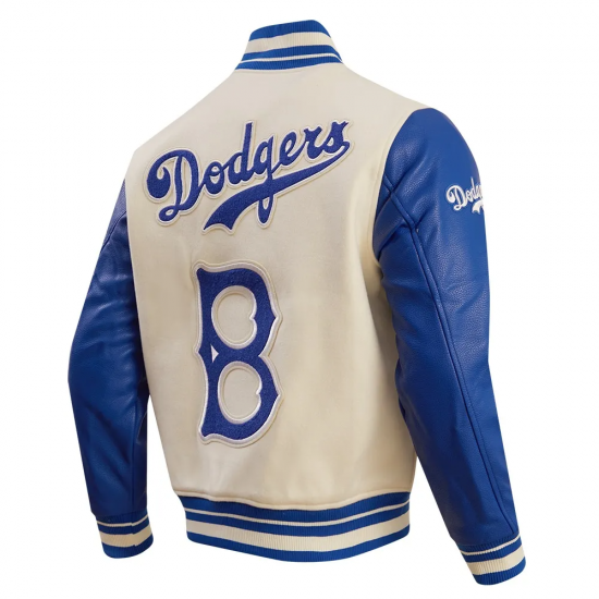 Brooklyn Dodgers Retro Classic Off White Wool Varsity Jacket