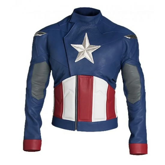 Captain America The First Avengers Steve Rogers Blue Jacket Costume