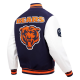 Chicago Bears Retro Classic Rib Navy Blue Wool Varsity Jacket
