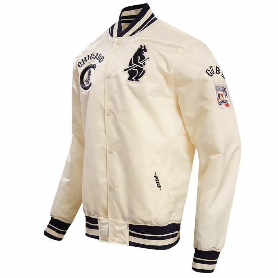 Chicago Cubs Off White Satin Jacket: A Fan Must-Have
