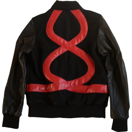 Chris Brown Valentines Bomber Leather Letterman Jacket