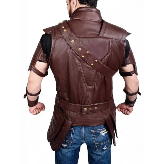 Chris Hemsworth Thor Ragnarok Brown Leather Vest with Removable Belts