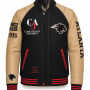 Clark Atlanta University Style Wool and Leather Varsity Jacket - Unisex