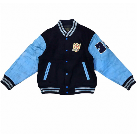 Classic Design Stylish Navy Blue Wool Varsity Jacket