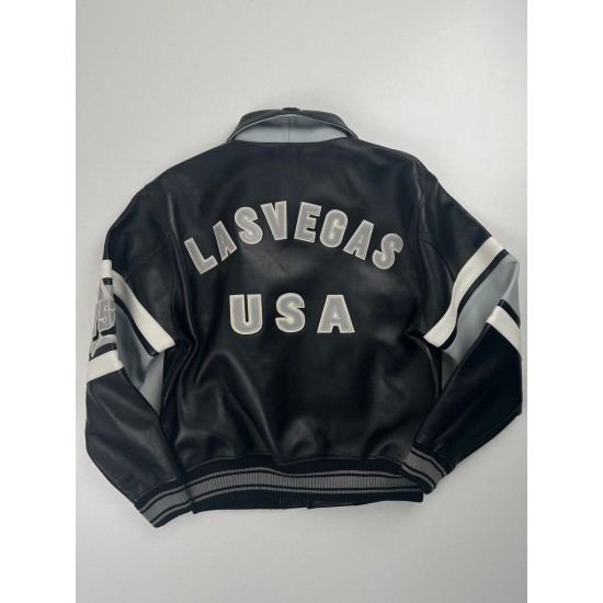 Classic Las Vegas Style Iconic Black Leather Jacket