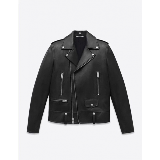 Classic Men's Black Leather Motorcycle Jacket