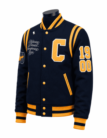 Coppin State University Style Navy Blue Varsity Jacket - Unisex