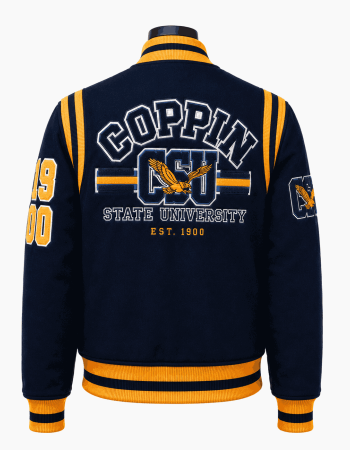 Coppin State University Style Navy Blue Varsity Jacket - Unisex