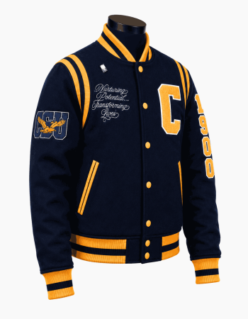 Coppin State University Style Navy Blue Varsity Jacket - Unisex