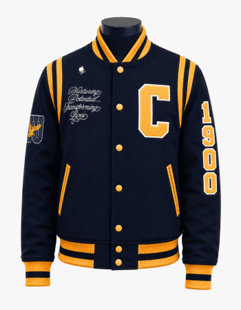 Coppin State University Style Navy Blue Varsity Jacket - Unisex
