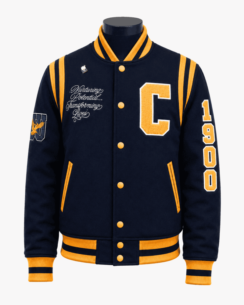 Coppin State University Style Navy Blue Varsity Jacket - Unisex