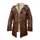 Dark Knight Rises Bane Real Shearling Genuine Leather Trench Coat  Jacket