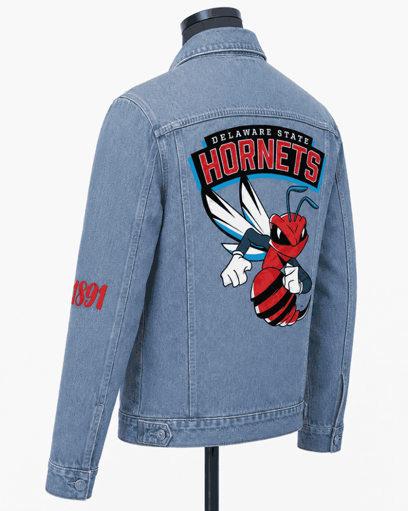 Delaware State University Style Denim Jacket - Unisex Delaware State University Style Denim Jacket - Unisex