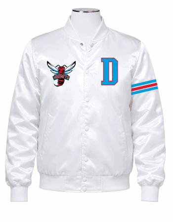 Delaware State University Style White Satin Jacket - Unisex