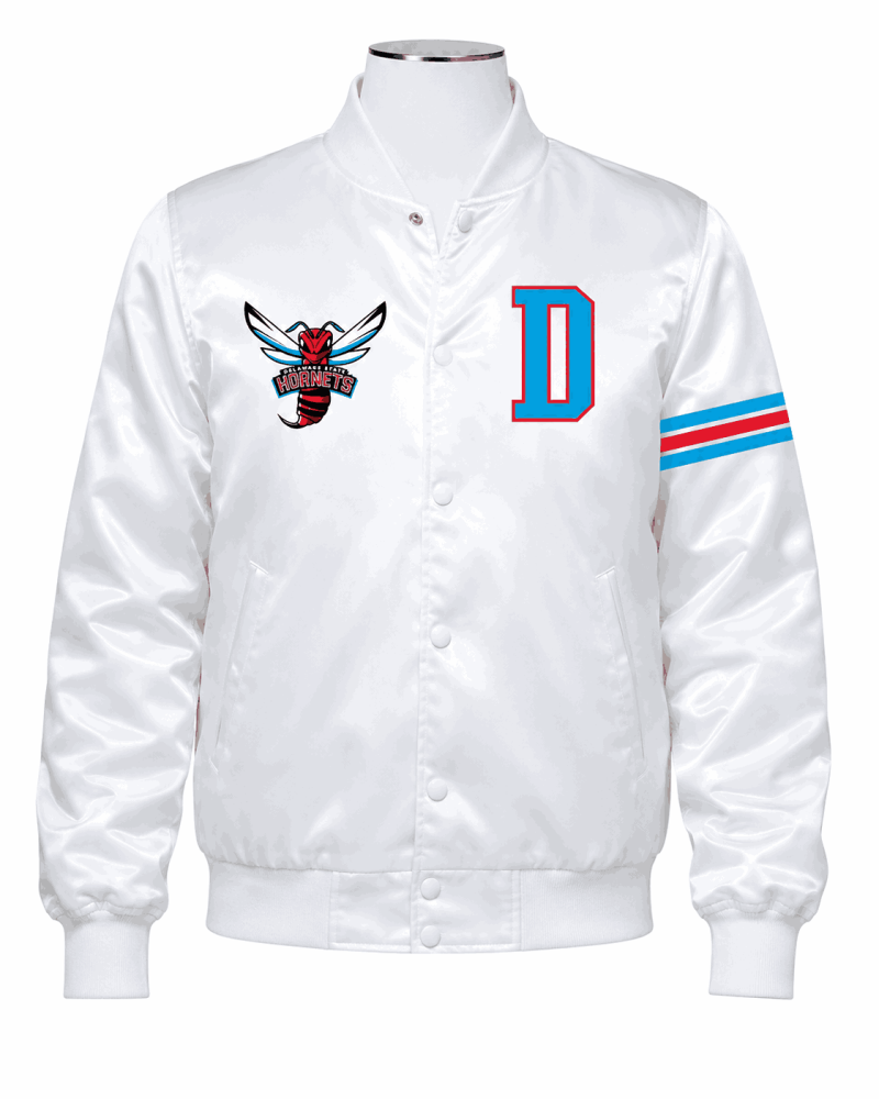 Delaware State University Style White Satin Jacket - Unisex