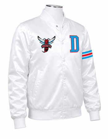 Delaware State University Style White Satin Jacket - Unisex