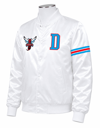 Delaware State University Style White Satin Jacket - Unisex