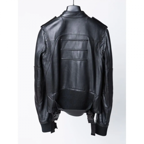 Dior Hedi Slimane Navigate Black Leather Biker Jacket