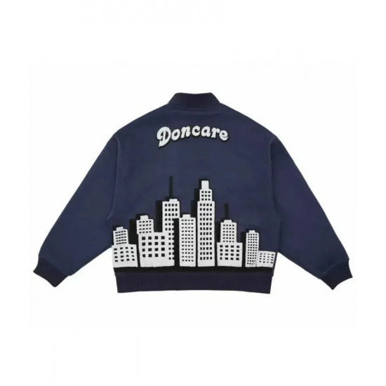 Doncare City View Collage Blue Varsity Jacket