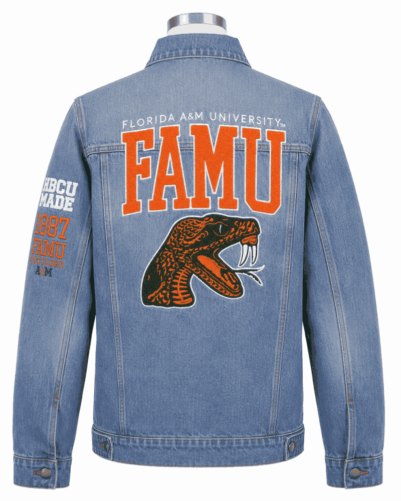 Florida A&M Vintage Light Wash Denim Jacket - Unisex Florida A&M Vintage Light Wash Denim Jacket - Unisex