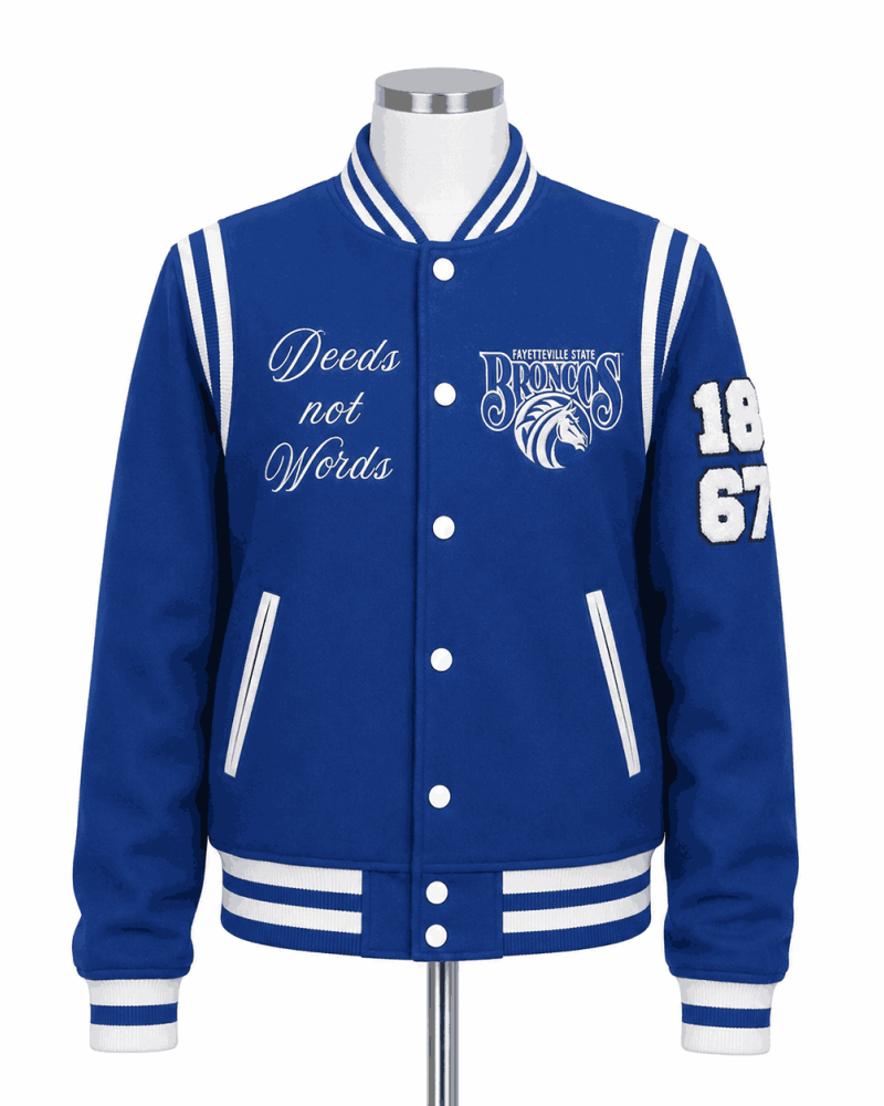 Fayetteville State University Blue Style Varsity Jacket - Unisex
