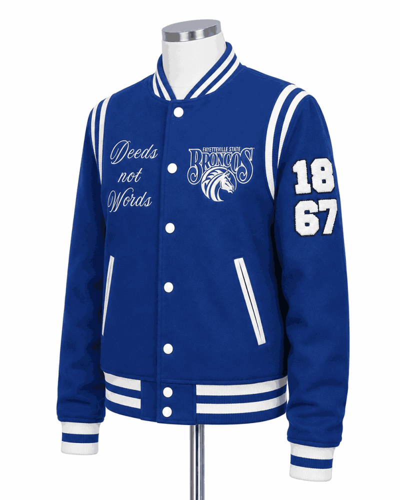 Fayetteville State University Blue Style Varsity Jacket - Unisex