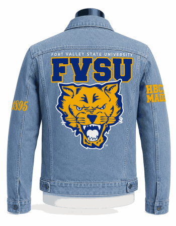 Fort Valley State University Style Denim Jacket - Unisex