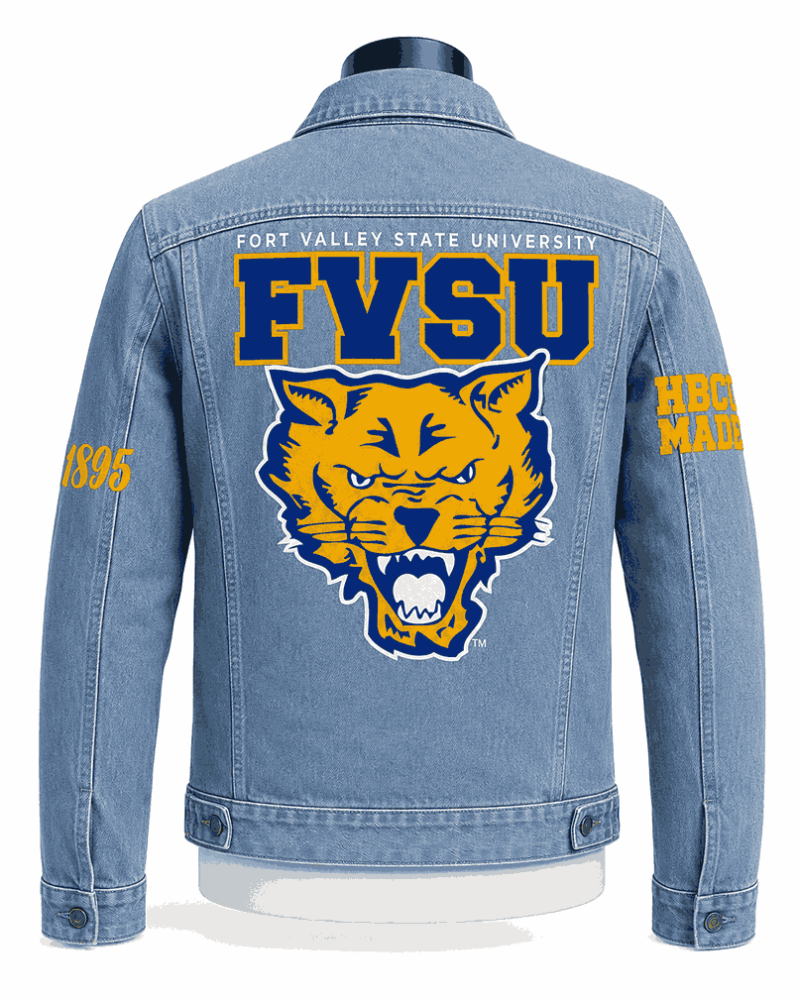 Fort Valley State University Style Denim Jacket - Unisex
