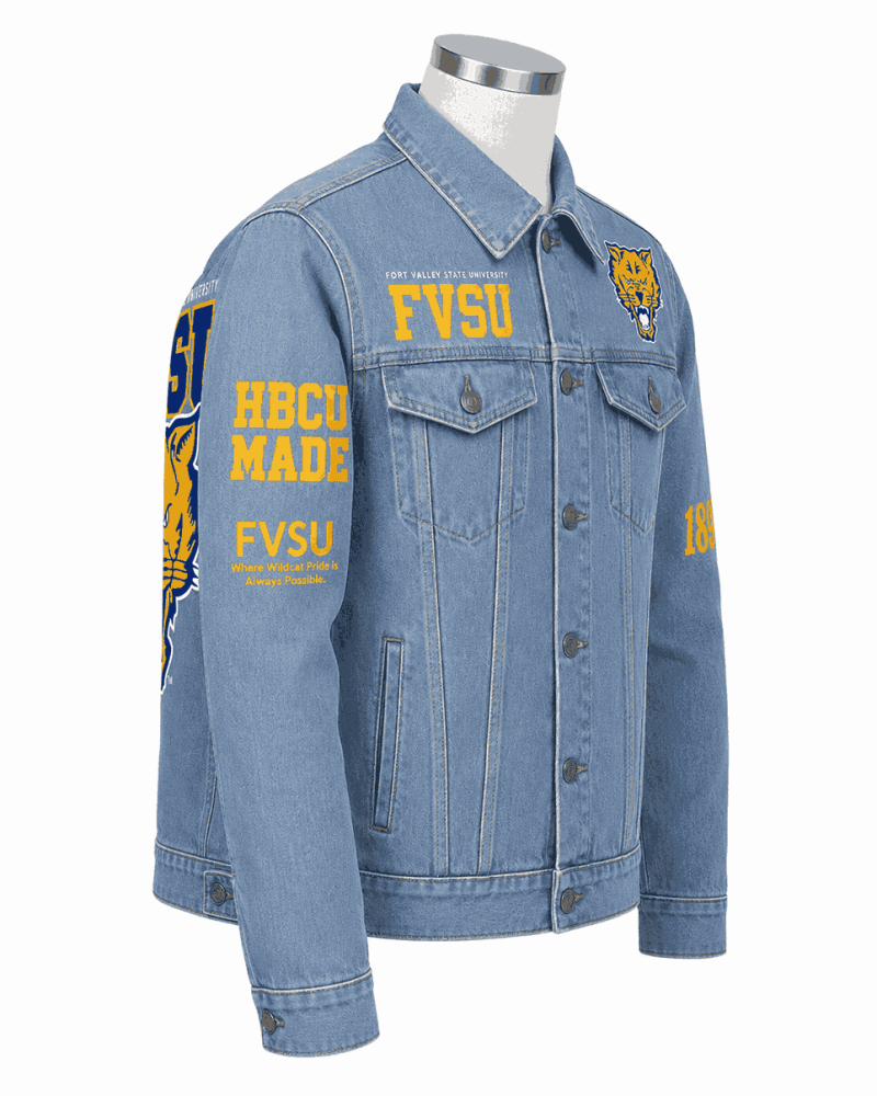 Fort Valley State University Style Denim Jacket - Unisex