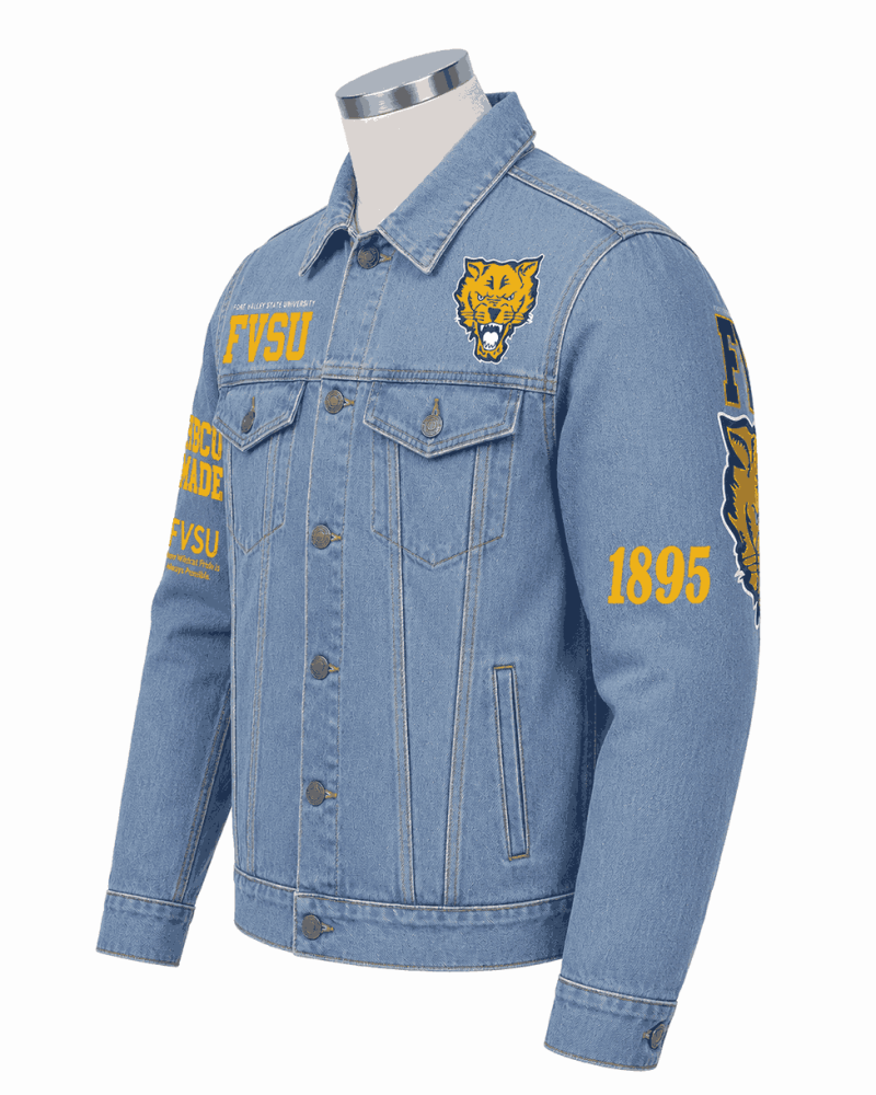 Fort Valley State University Style Denim Jacket - Unisex