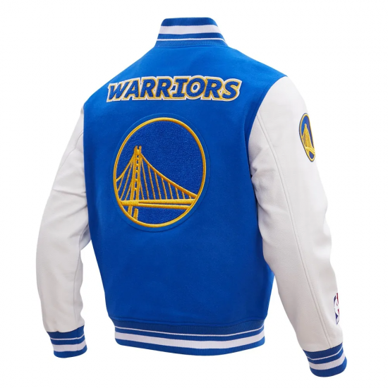 Golden State Warriors Retro Classic Blue Wool Varsity Jacket