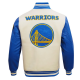 Golden State Warriors Retro Classic Off White Wool Varsity Jacket