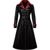 Gothic Vampire Black Trench Coat Costume