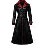 Gothic Vampire Black Trench Coat Costume